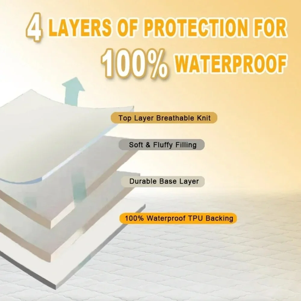 Mainstays Waterproof Mattress Pad, King 76 in x 80 in NWT